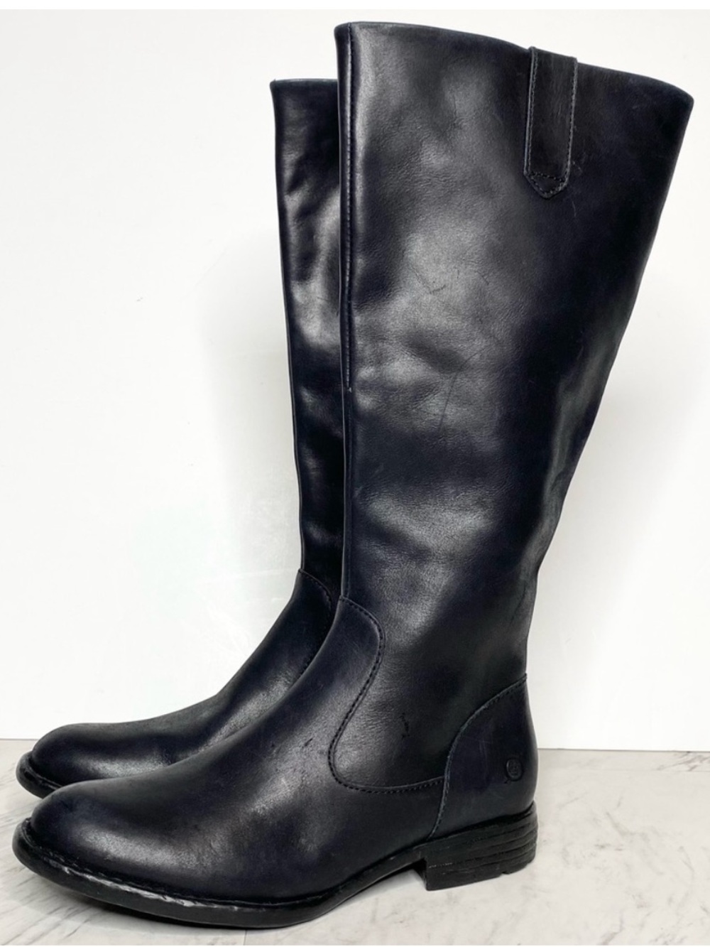 Born Shaunie Black Leather Riding Boot 6M